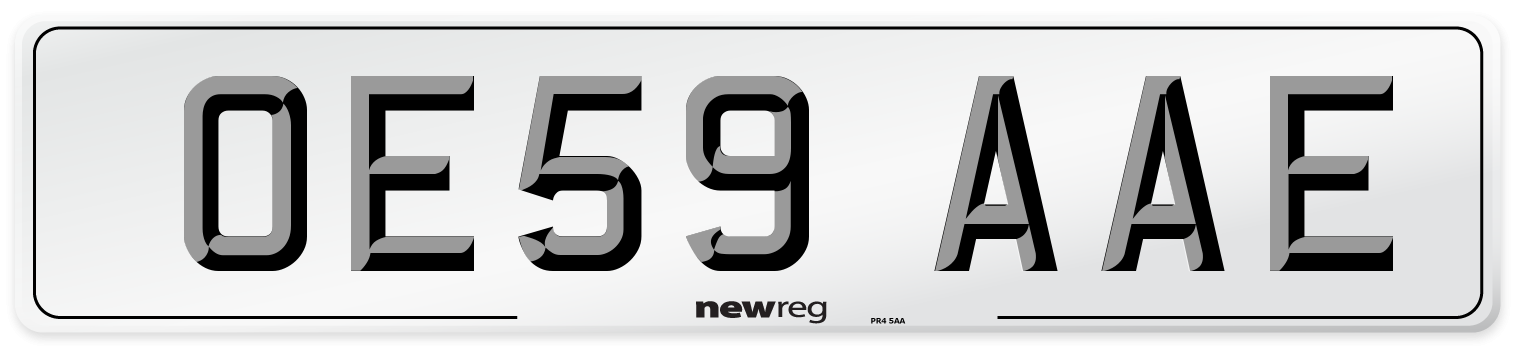 OE59 AAE Number Plate from New Reg